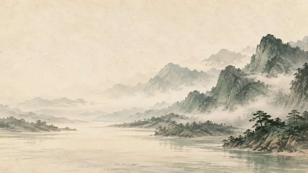 原创山水意境配图，非馆藏作品