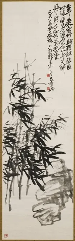 吴昌硕《仿郑燮竹石图》 · 非天源馆藏